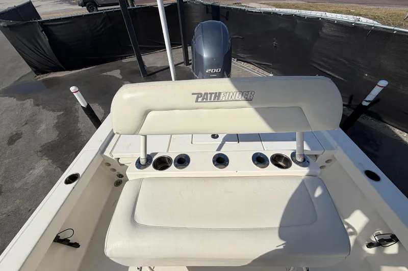 Slide: The Image of 2015 Pathfinder 2200 TRS boat compartment with wiring and components. - 68