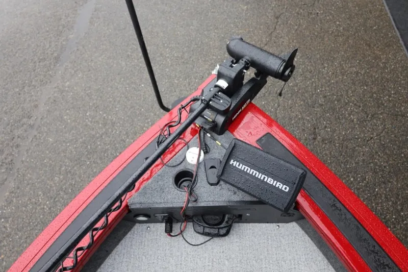 Slide: The Image of Bow of 2022 Tracker Targa V-19 Combo with Humminbird fish finder. - 63