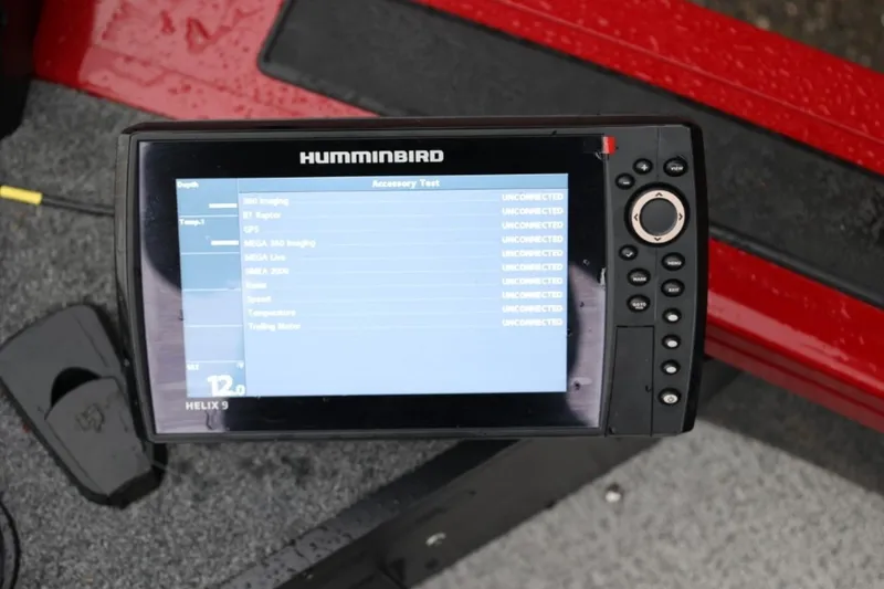 Slide: The Image of Humminbird Helix 9 fish finder on 2022 Tracker Targa V-19 Combo boat. - 69