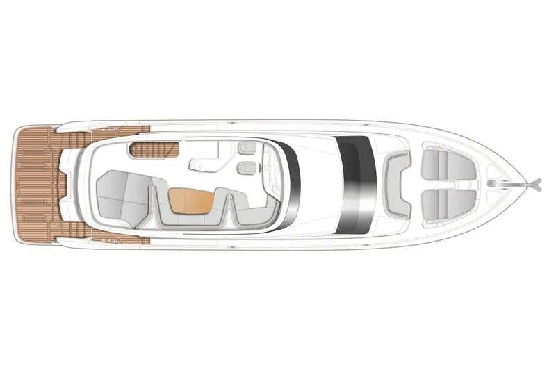 Slide: The Image of Manufacturer Provided Image: Top view layout of 2026 Princess F65 yacht, showcasing spacious deck and seating areas. - 22