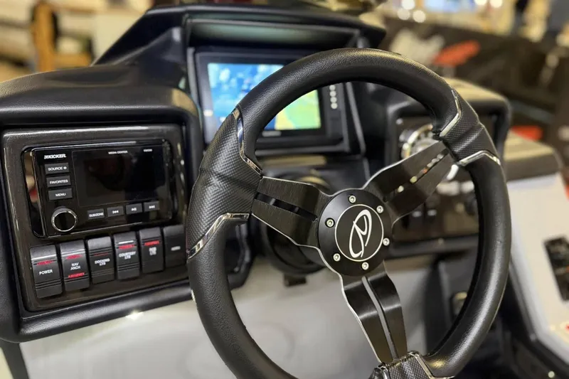 Slide: The Image of Steering wheel and dashboard of 2025 Veranda Relax VR 22 RC boat. - 8