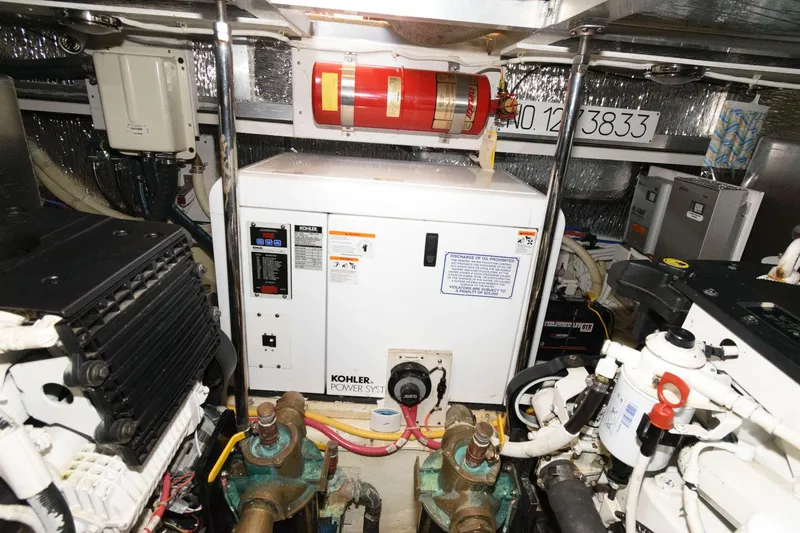 Slide: The Image of Engine room of a 2007 Carver 43 Motor Yacht with Kohler power system. - 35