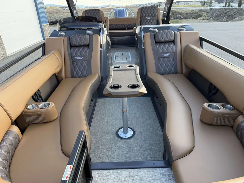 Slide: The Image of Luxurious interior of the 2026 Bennington 25 RTSBA pontoon boat. - 25