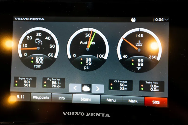 Slide: The Image of Dashboard display of a 2022 Prestige X70 with engine and fuel metrics. - 45