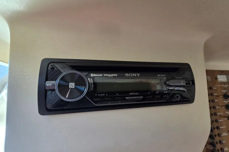 Slide: The Image of Sony stereo system in 2001 Mainship 30 Pilot Rum Runner boat interior. - 25