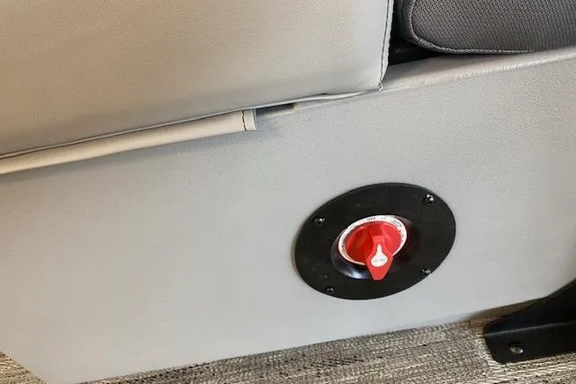 Slide: The Image of Battery switch on 2026 Bentley Pontoons Legacy 223 Navigator boat seat. - 23