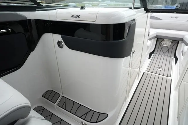 Slide: The Image of 2026 Sea Ray SLX 260 interior with sleek design and modern finishes. - 25