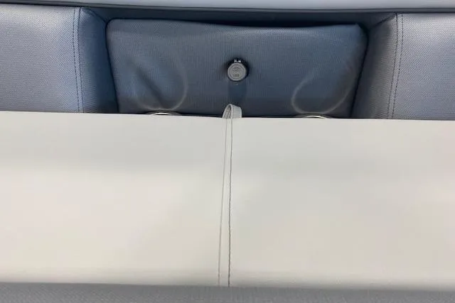 Slide: The Image of 2026 Bentley Pontoons Legacy 243 Navigator interior detail with sleek upholstery and modern design. - 3