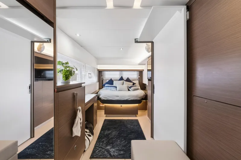 Slide: The Image of Modern kitchen interior on 2025 Leopard 53 Powercat yacht with ocean view. - 17