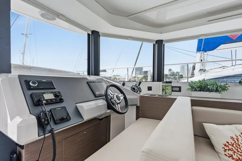 Slide: The Image of 2025 Leopard 53 Powercat yacht on open water, front view. - 3