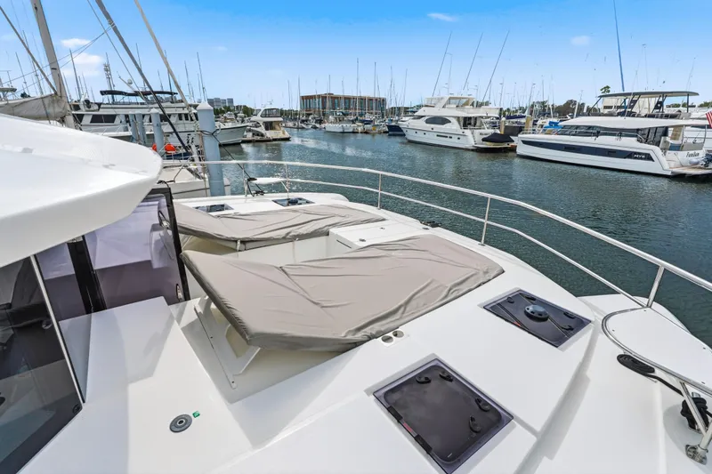 Slide: The Image of Modern bathroom in 2025 Leopard 53 Powercat yacht with sleek sink and wooden accents. - 31