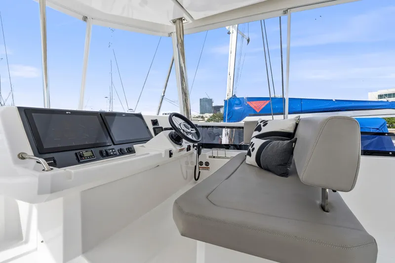 Slide: The Image of Luxurious seating area on 2025 Leopard 53 Powercat yacht with ocean view. - 39