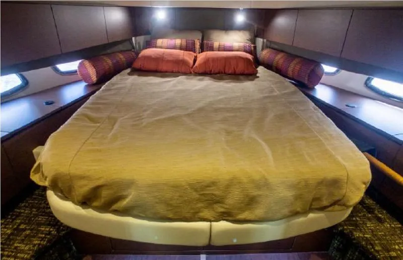 Slide: The Image of Luxurious bedroom interior of 2014 Sea Ray 470 Sundancer yacht. - 45