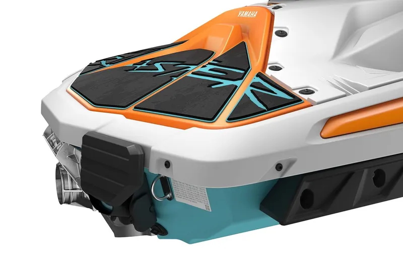 Slide: The Image of Manufacturer Provided Image: 2026 Yamaha WaveRunner JetBlaster LTD, vibrant design, rear view, orange and teal accents. - 7