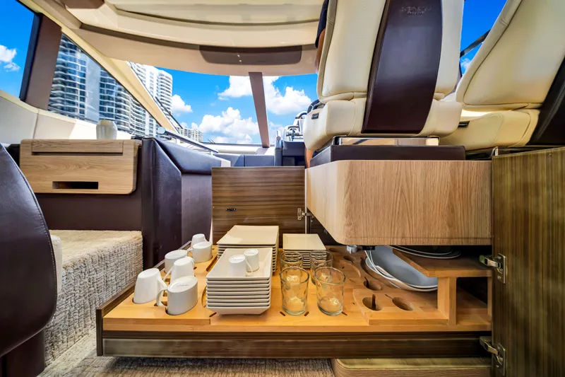 Slide: The Image of Luxurious interior of 2016 Azimut 55S yacht with elegant dining setup and modern design. - 33