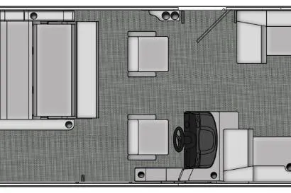 Slide: The Image of 2026 Bentley Pontoons Legacy 243 Swingback floor plan, featuring spacious seating and helm layout. - 19