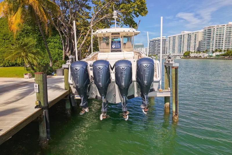 Slide: The Image of 2022 Grady-White Canyon 456 boat interior with stainless steel storage compartments. - 41