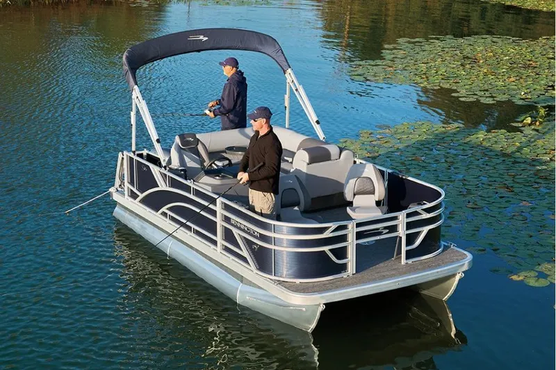 The Image of Manufacturer Provided Image: 2026 Bennington 20 S-One Fish pontoon boat on a serene lake. - 0