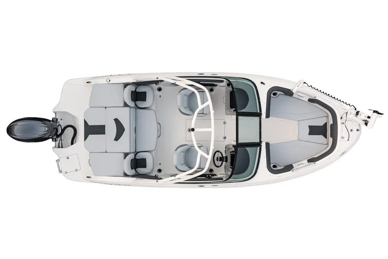 Slide: The Image of Manufacturer Provided Image: Top view of 2026 Chaparral 21 SSi Ski & Fish OB boat, showcasing seating and layout. - 45