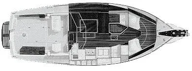 Slide: The Image of 1986 Cape Dory MS300 yacht floor plan, showcasing interior layout and design features. - 22
