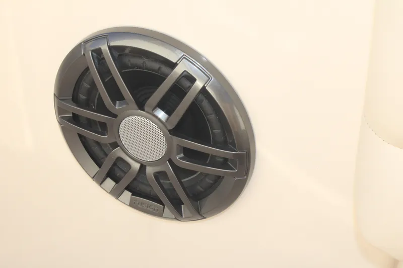 Slide: The Image of 2024 Grady-White Fisherman 216 boat speaker detail, featuring a sleek, modern design. - 23