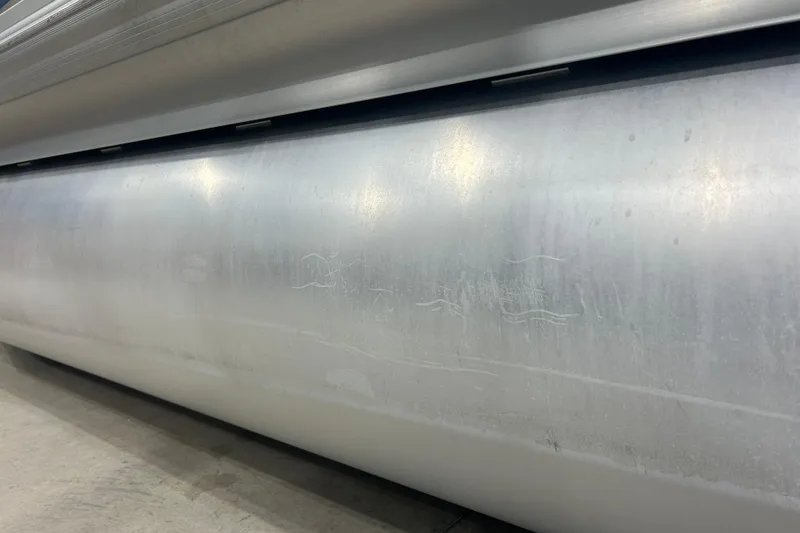 Slide: The Image of Close-up of 2009 Premier 240 SunSpree pontoon boat's aluminum hull. - 10