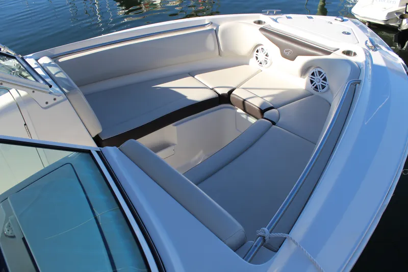 Slide: The Image of Interior of 2024 Sailfish 226DC boat with luxurious seating. - 11