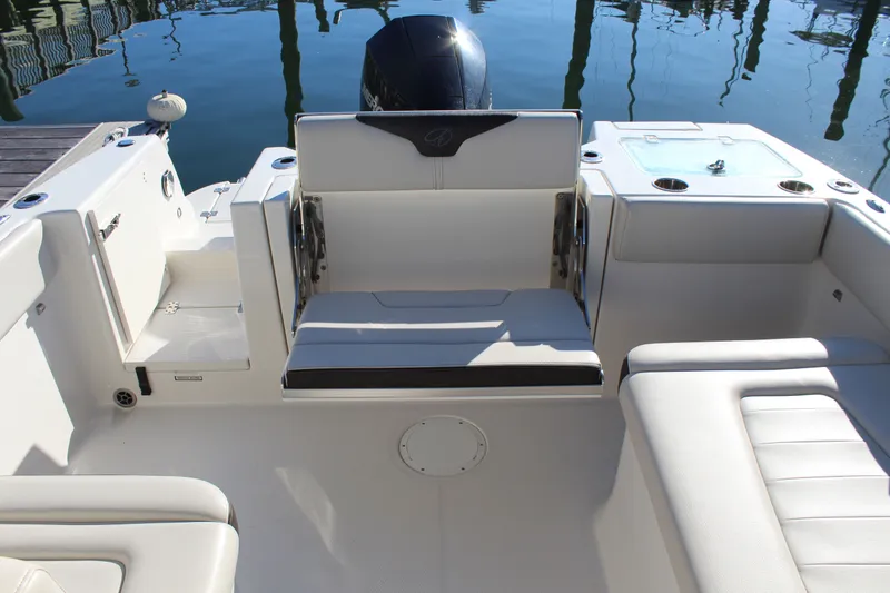 Slide: The Image of Interior of 2024 Sailfish 226DC boat at the dock. - 16