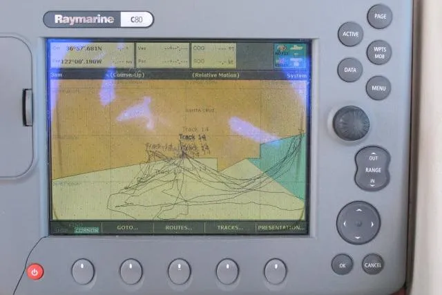 Slide: The Image of Raymarine C80 navigation system on 2007 Sea Ray 340 Sundancer boat. - 31