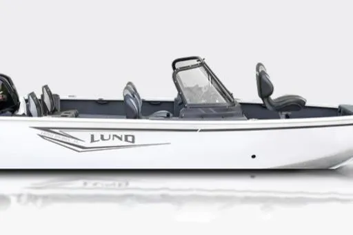The Image of 2026 Lund 1650 Rebel XL Sport boat, side view, sleek design, white exterior. - 1