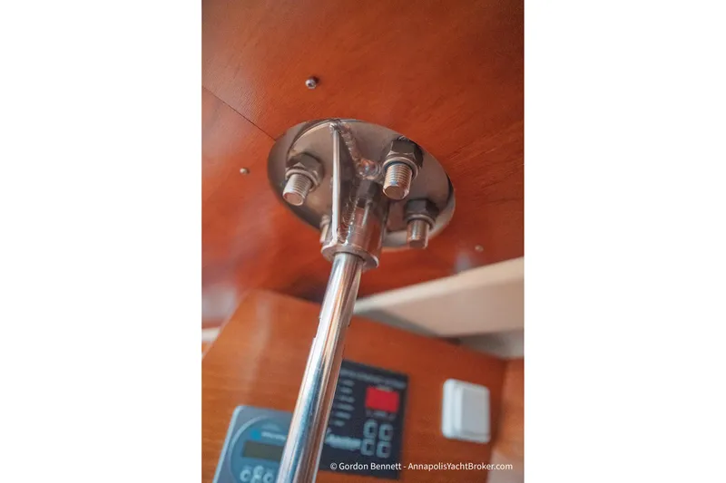Slide: The Image of Close-up of Jeanneau Sun Odyssey 43 DS 2004 interior metal fixture. - 25