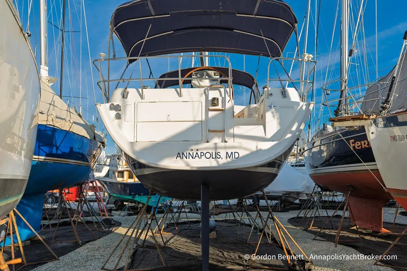 Slide: The Image of 2004 Jeanneau Sun Odyssey 43 DS sailboat in Annapolis, MD, on dry dock. - 7