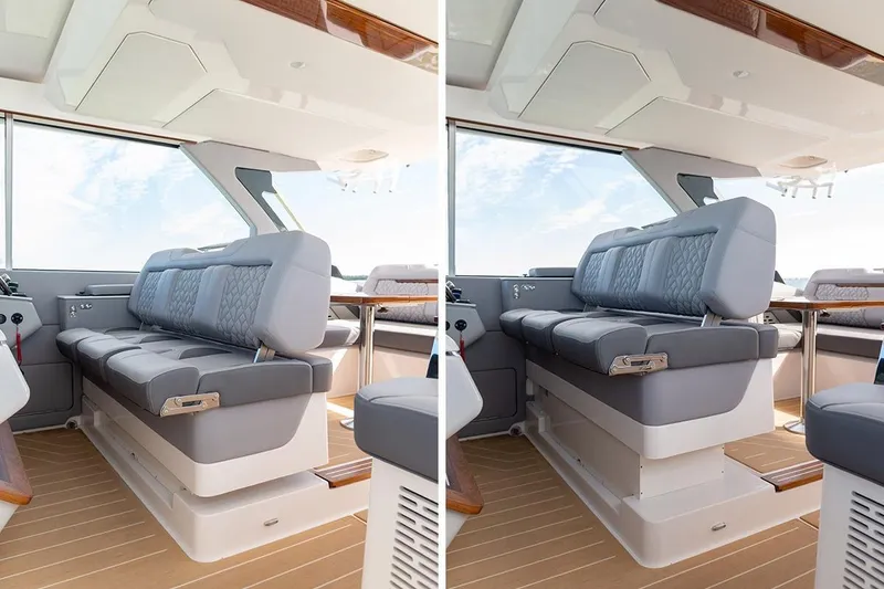 Slide: The Image of Luxurious interior seating of 2026 Regal LX43 boat with elegant design and comfort. - 28