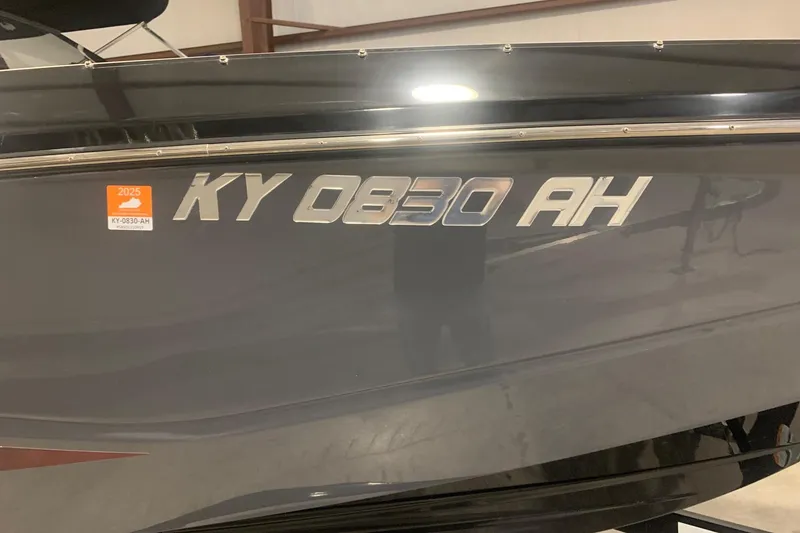 Slide: The Image of 2019 Scarab 255 Wake ID boat with registration KY 0830 AH displayed. - 17