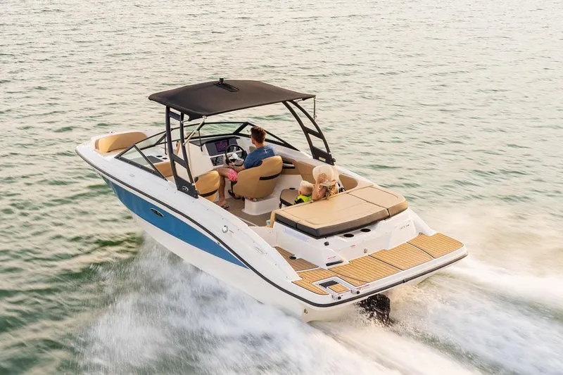 Slide: The Image of Manufacturer Provided Image: 2022 Sea Ray SPX 210 boat cruising on water with passengers. - 5