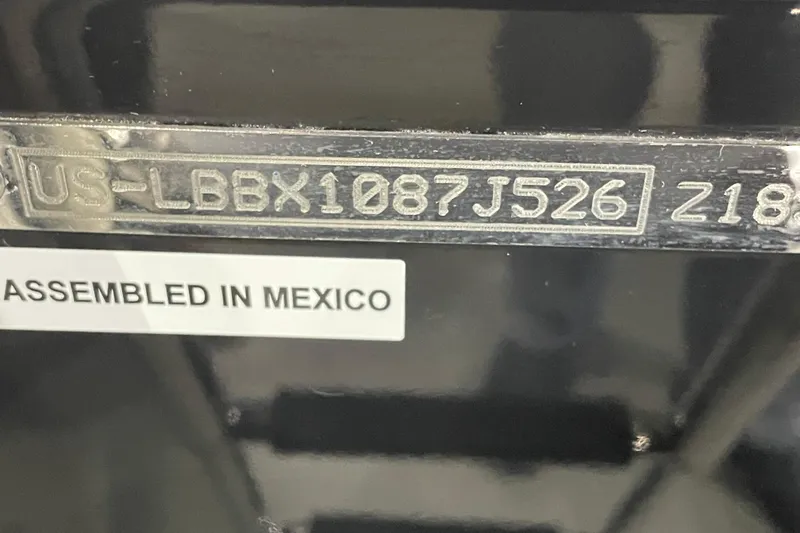 Slide: The Image of 2026 Lund 185 Impact GL serial number plate, assembled in Mexico. - 11