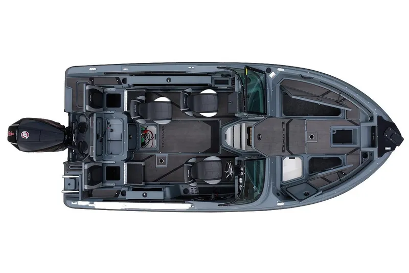 Slide: The Image of 2026 Lund 185 Impact GL boat with Mercury Pro XS engine in showroom. - 8