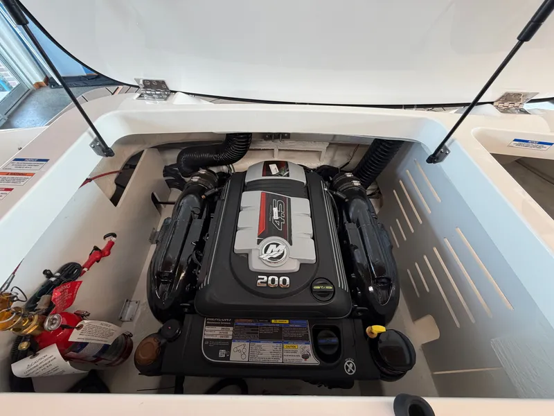 Slide: The Image of Engine compartment of 2026 Sea Ray SPX 210 boat. - 29