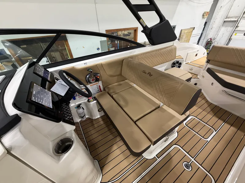 Slide: The Image of Interior of 2026 Sea Ray SDX 270 with elegant seating. - 21