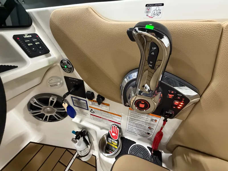 Slide: The Image of Interior view of Sea Ray SDX 270 control panel, 2026 model. - 23