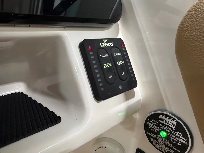 Slide: The Image of Lenco control panel on Sea Ray SDX 270 boat, 2026 model. - 24