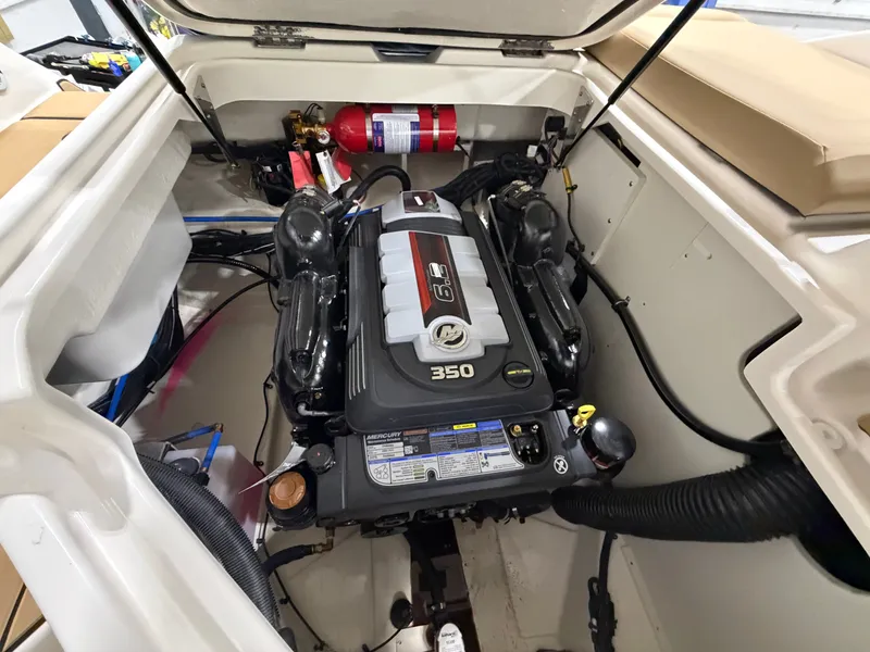 Slide: The Image of Engine compartment of 2026 Sea Ray SDX 270 boat. - 38