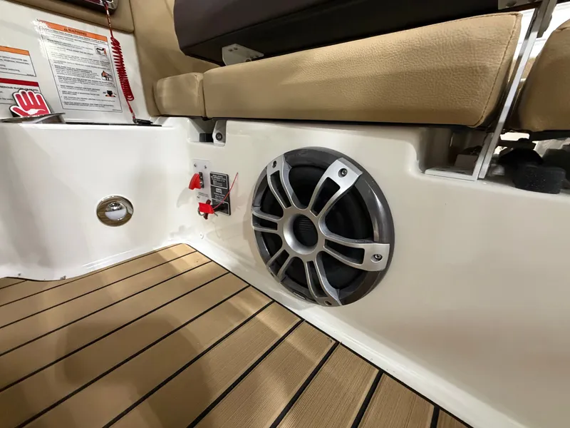 Slide: The Image of Interior of Sea Ray SDX 270 boat with speaker, 2026 model. - 48