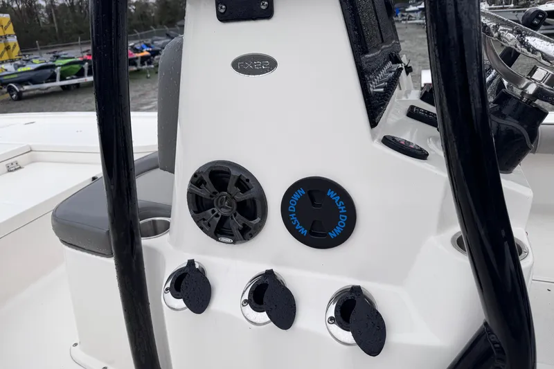 Slide: The Image of 2021 Sea Born FX22 Bay boat console with washdown feature and speaker. - 16