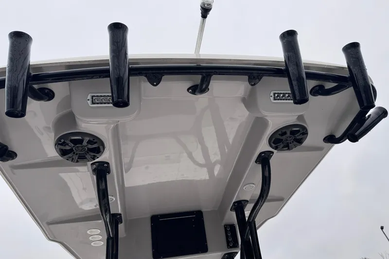 Slide: The Image of 2021 Sea Born FX22 Bay boat T-top with rod holders and speakers. - 23