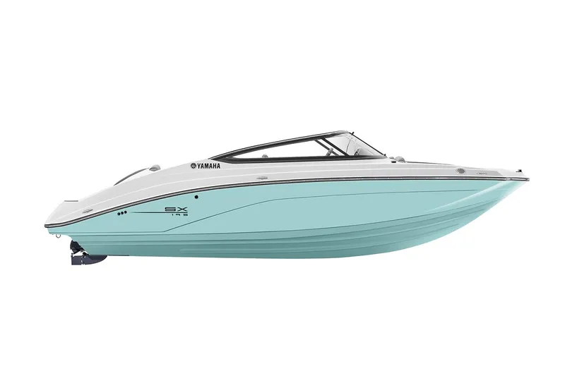 The Image of Manufacturer Provided Image: 2026 Yamaha Boats SX195, sleek design, light blue hull, side view. - 0