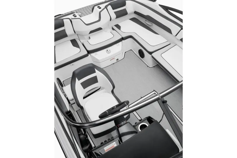 Slide: The Image of Manufacturer Provided Image: 2026 Yamaha Boats SX195 interior with sleek seating and modern design. - 2