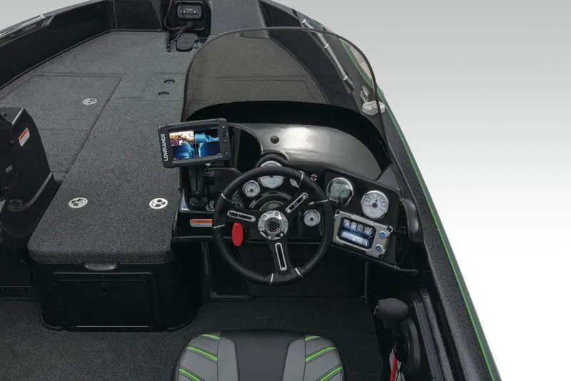 Slide: The Image of Steering console of a 2020 Nitro ZV21 boat with gauges and controls. - 16