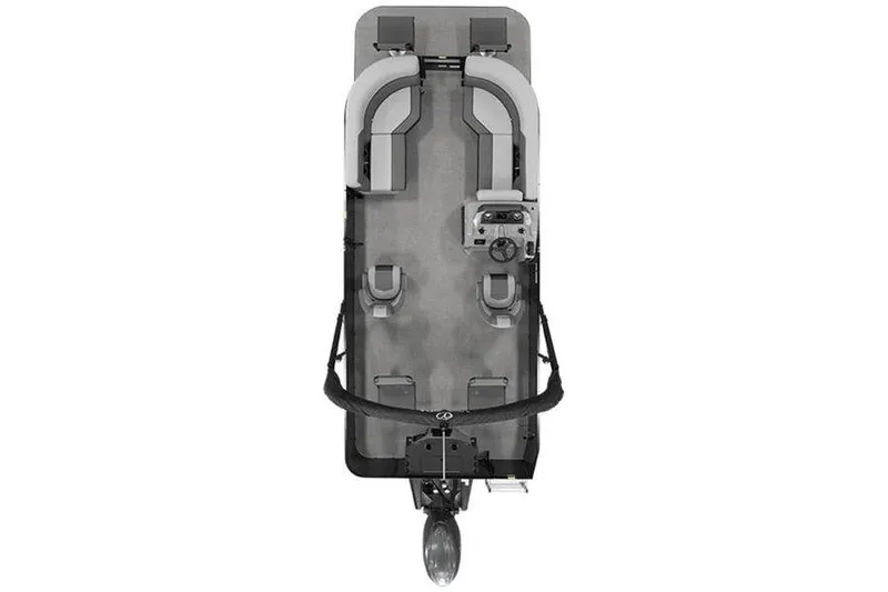 The Image of Top view of 2026 Veranda Fish 22F2 pontoon boat layout. - 1