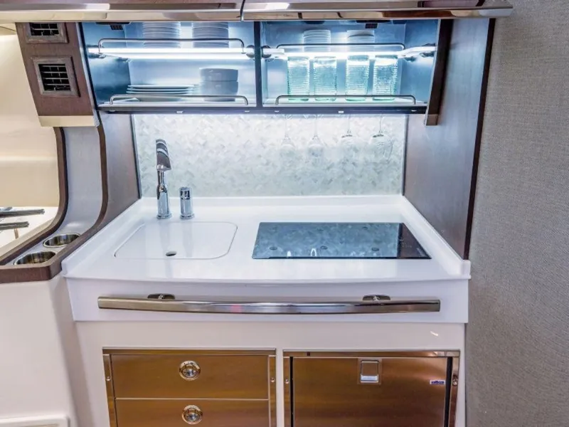 Slide: The Image of Modern kitchenette on Grady-White Canyon 456, year 2026. - 16